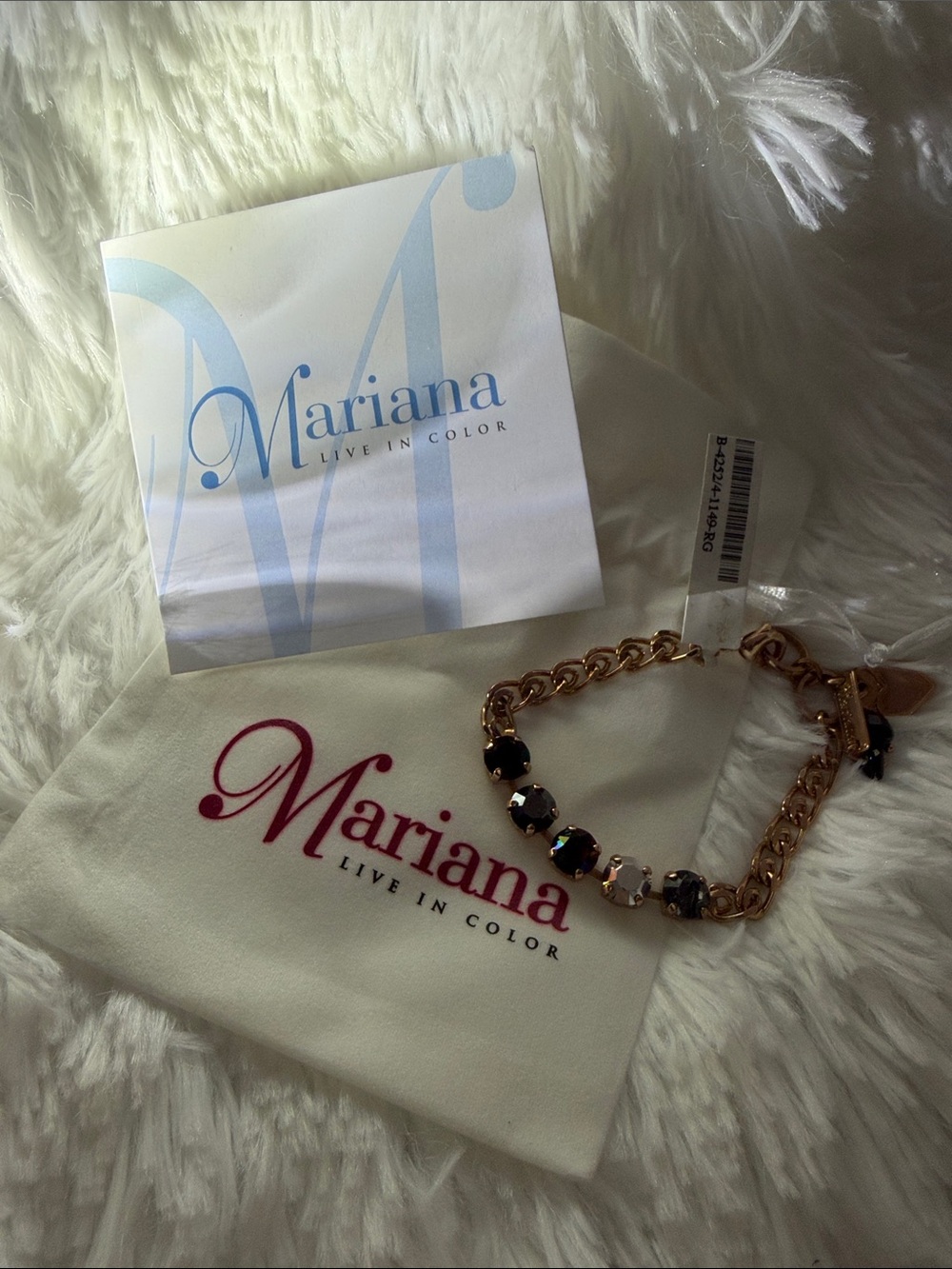 NWT Mariana Bracelet with mixed Black Crystal Stones